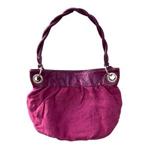 Stylish NWT Mondani NY Magenta Faux Suede Handbag Shoulder Bag